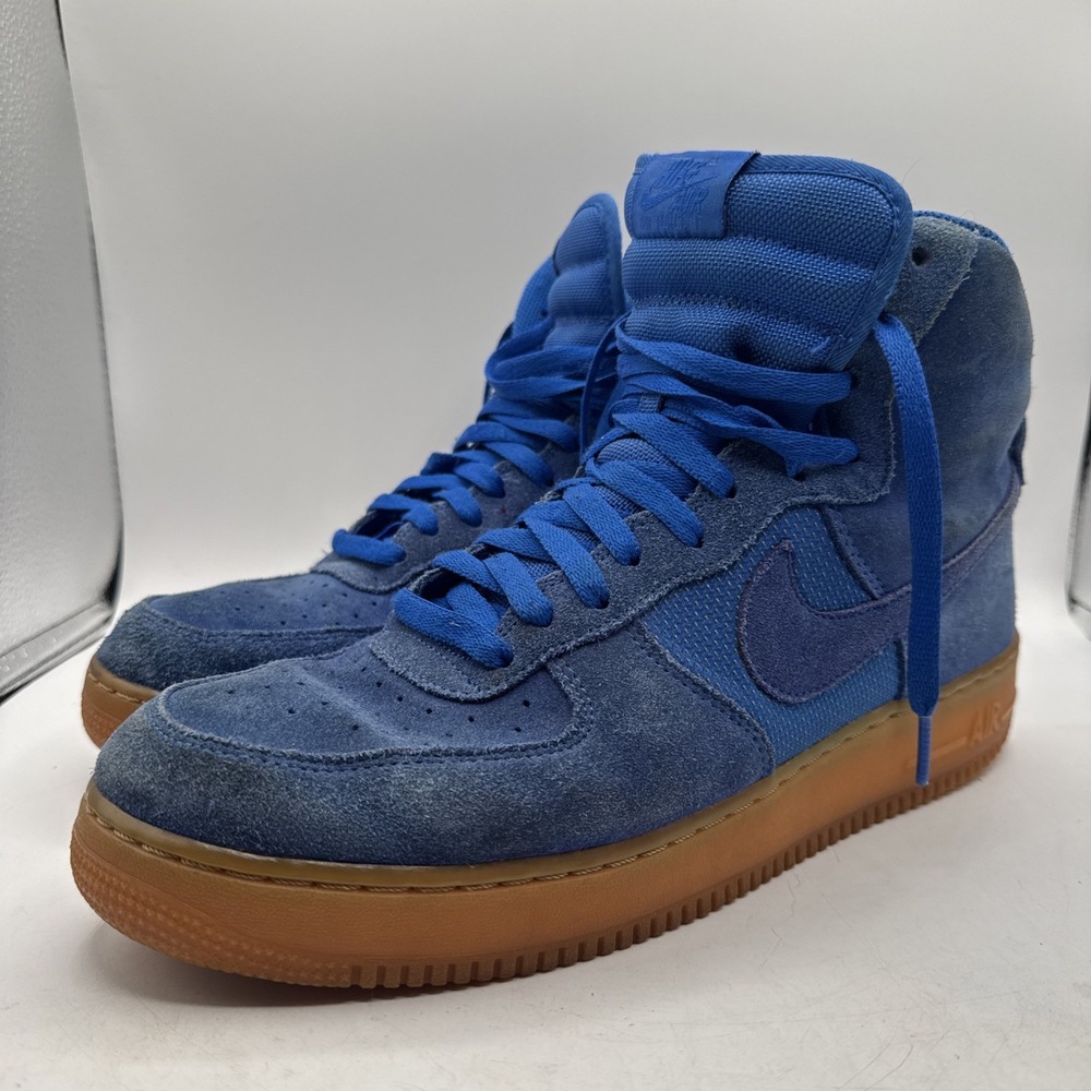 Nike‎ Air Force 1 High 07 LV8 Sneakers Mens Size 12 Hyper Cobalt Gum 806403-400